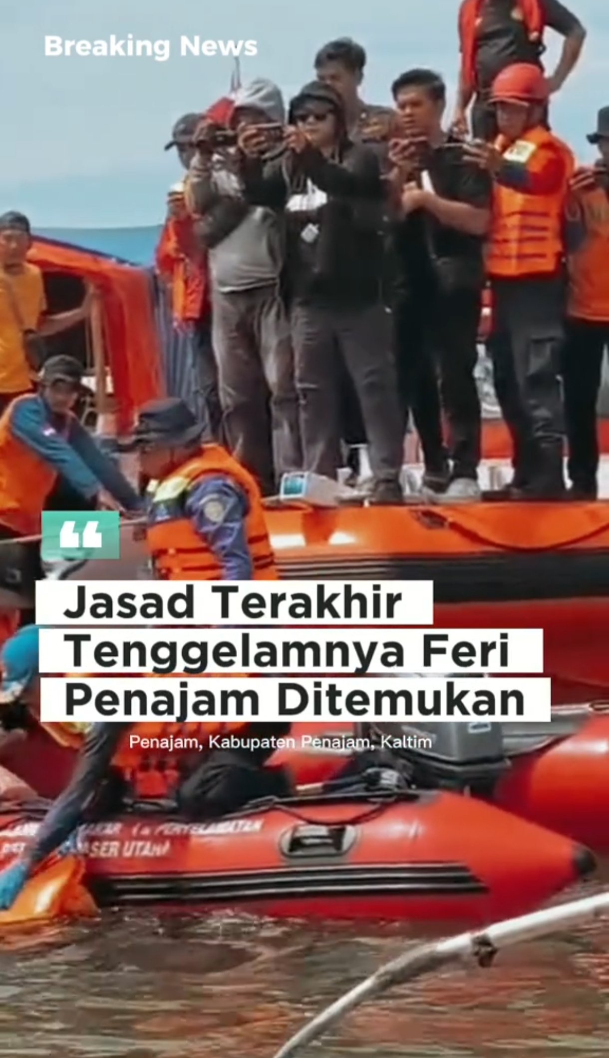 Jasad Terakhir Korban Tenggelam Feri Penajam